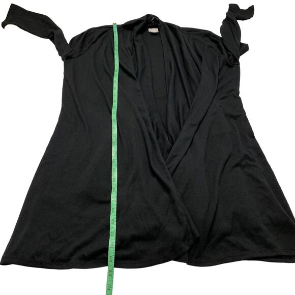 CHICOS Black Fine Knit Draped Long Sleeve Sweater Size Large (2) Layered - Picture 10 of 11